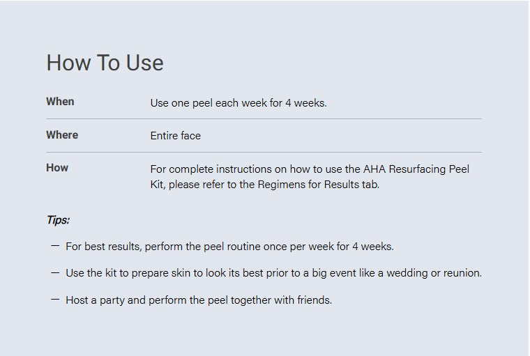 AHA Resurfacing Peel Kit